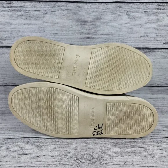 frye & co. Leather Zip Front Sneakers Victoria Moto Stud Metallic - Picture 6 of 10